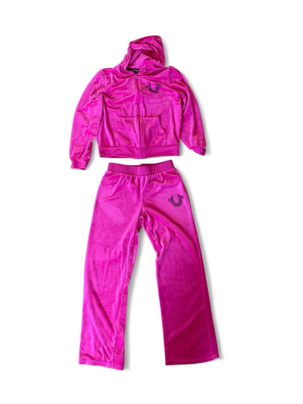 True Religion velour tracksuit hot pink XS y2k